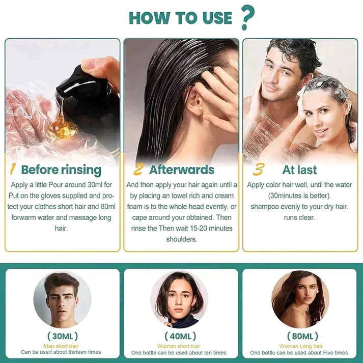 Shampooing colorant noir (ayurvédique sans effets secondaires)