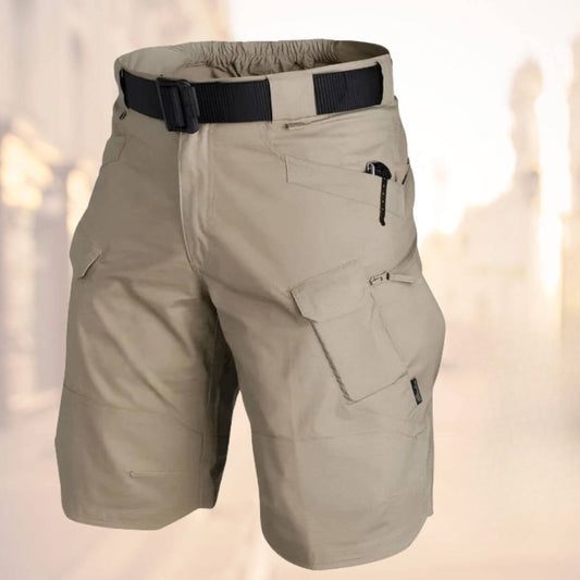 Short cargo pour homme avec ceinture, longueur au genou