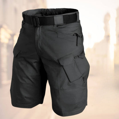 Short cargo pour homme avec ceinture, longueur au genou