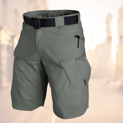 Short cargo pour homme avec ceinture, longueur au genou