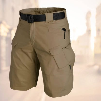 Short cargo pour homme avec ceinture, longueur au genou