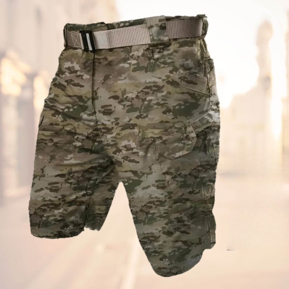 Short cargo pour homme avec ceinture, longueur au genou