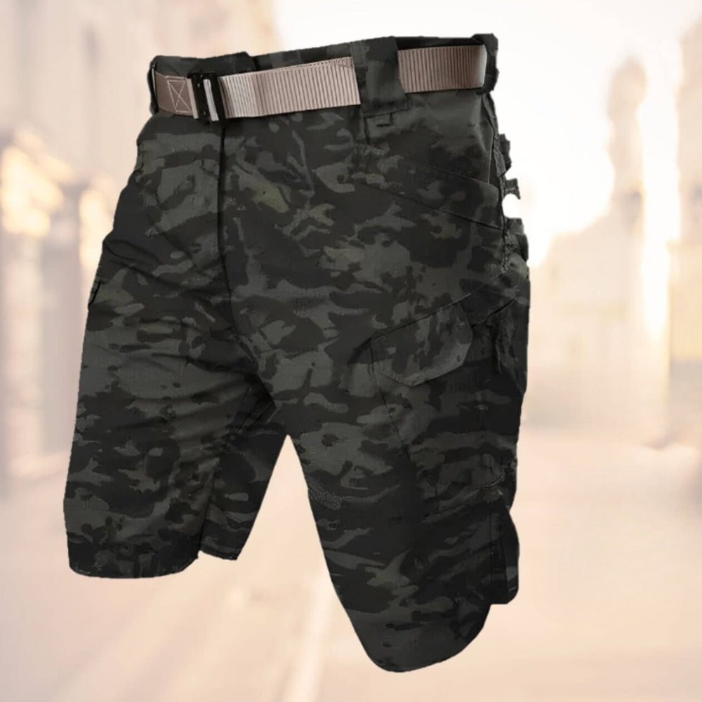 Short cargo pour homme avec ceinture, longueur au genou
