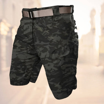 Short cargo pour homme avec ceinture, longueur au genou
