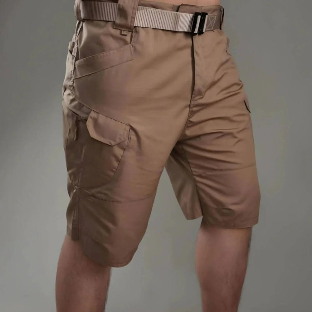 Short cargo pour homme avec ceinture, longueur au genou