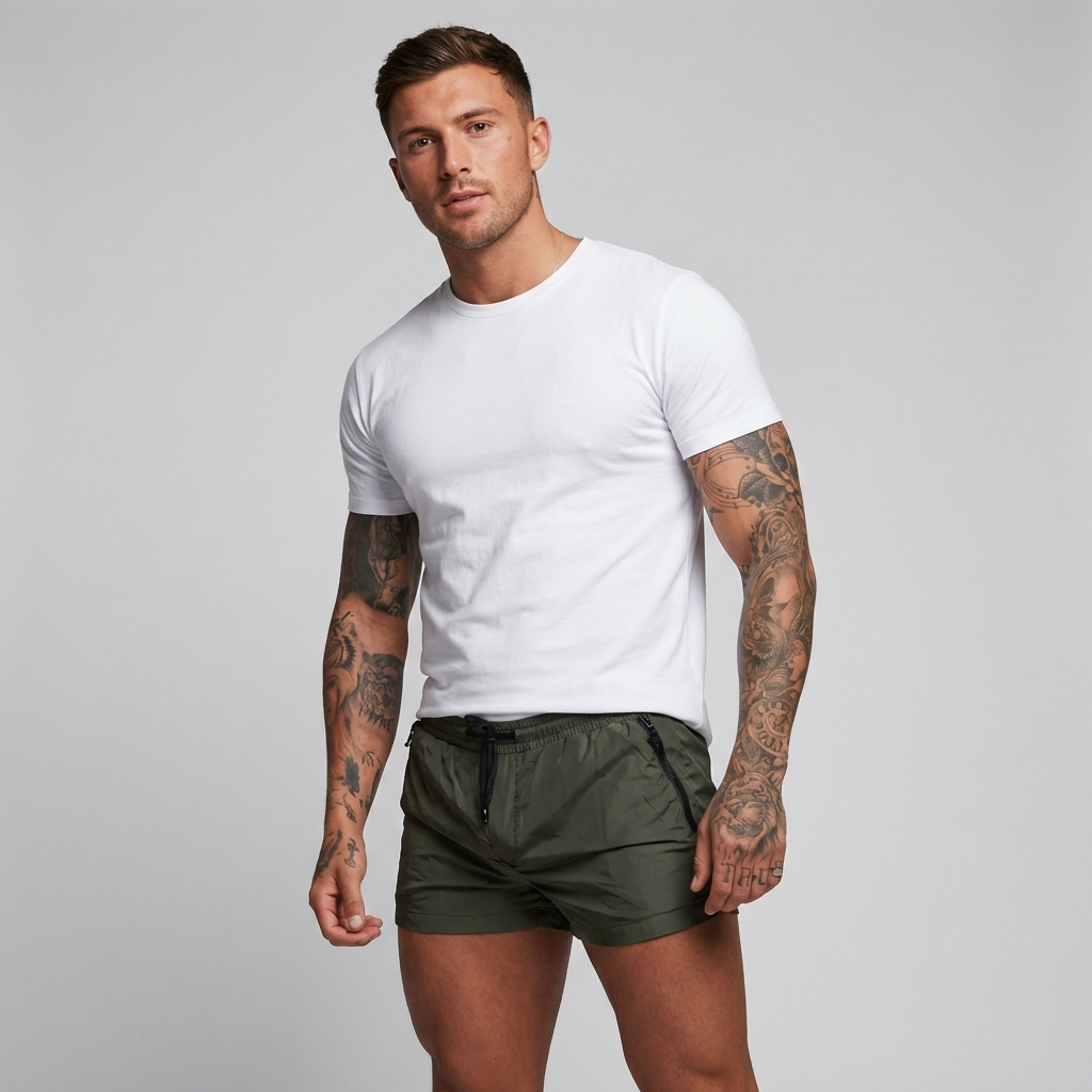Short de bain pour homme avec poches zippées