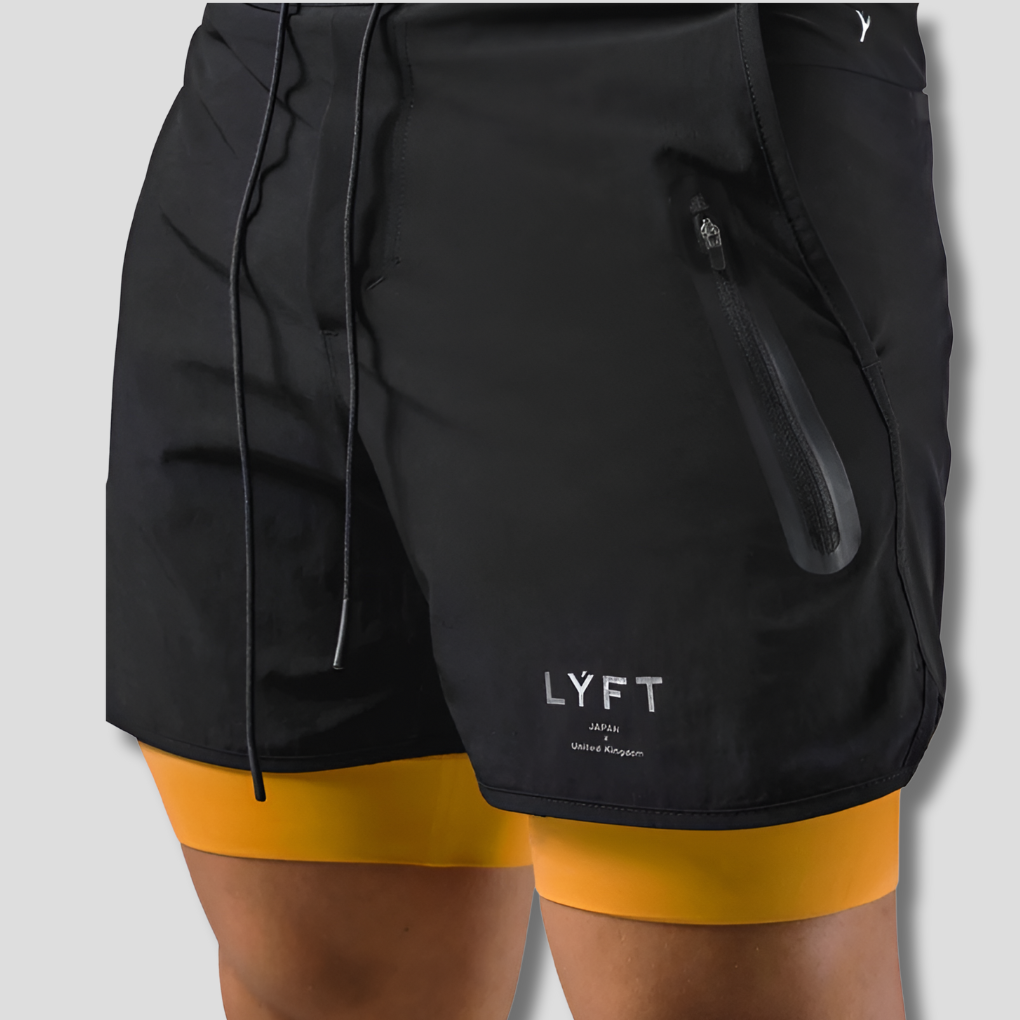 Short de sport à double couche pour homme