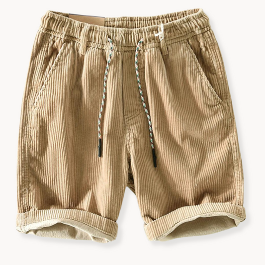 Short en velours côtelé à cordon de serrage pour homme