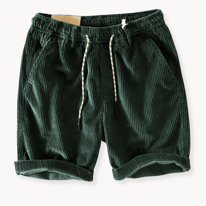 Short en velours côtelé à cordon de serrage pour homme