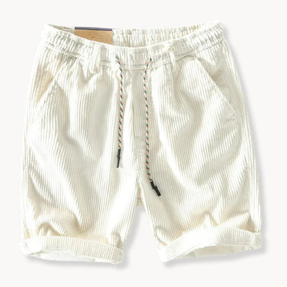 Short en velours côtelé à cordon de serrage pour homme