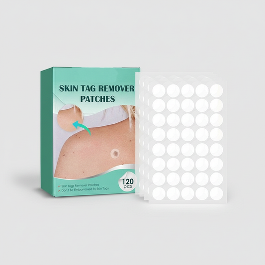 SkinClear éliminateur d’acrochordon | patchs pour enlever les acrochordons & les verrues | technologie hydrocolloïde | indolores et discrets | pour tous les types de peau | 120 pièces