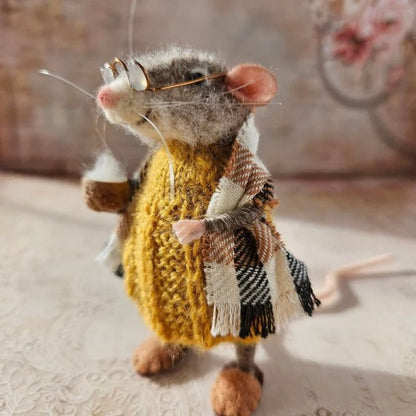 Souris feutrée à l'aiguille, faite main