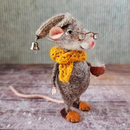 Souris feutrée à l'aiguille, faite main
