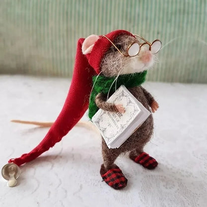 Souris feutrée à l'aiguille, faite main