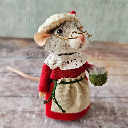 Souris feutrée à l'aiguille, faite main