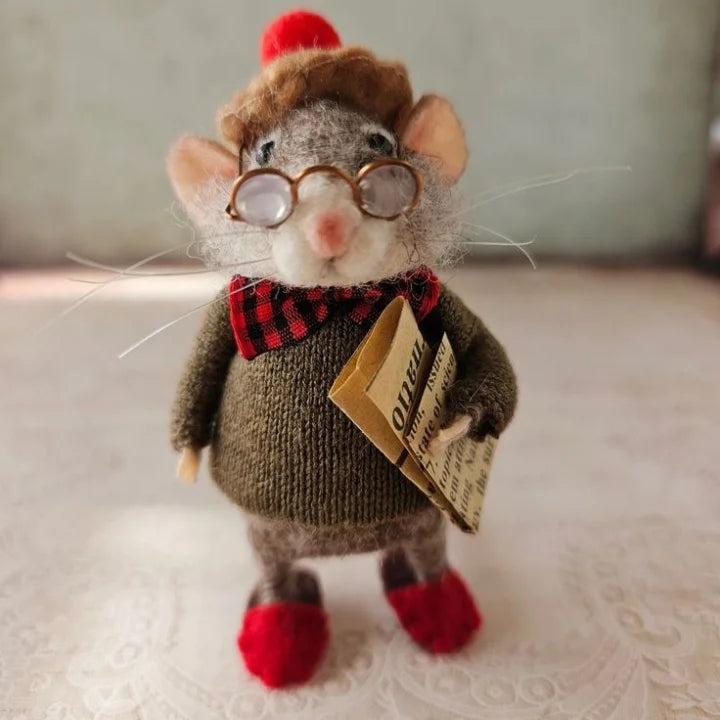 Souris feutrée à l'aiguille, faite main