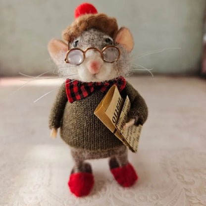 Souris feutrée à l'aiguille, faite main