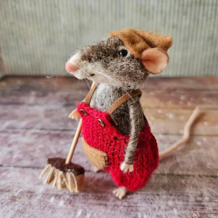 Souris feutrée à l'aiguille, faite main