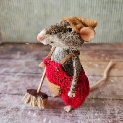 Souris feutrée à l'aiguille, faite main