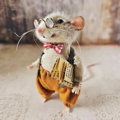 Souris feutrée à l'aiguille, faite main
