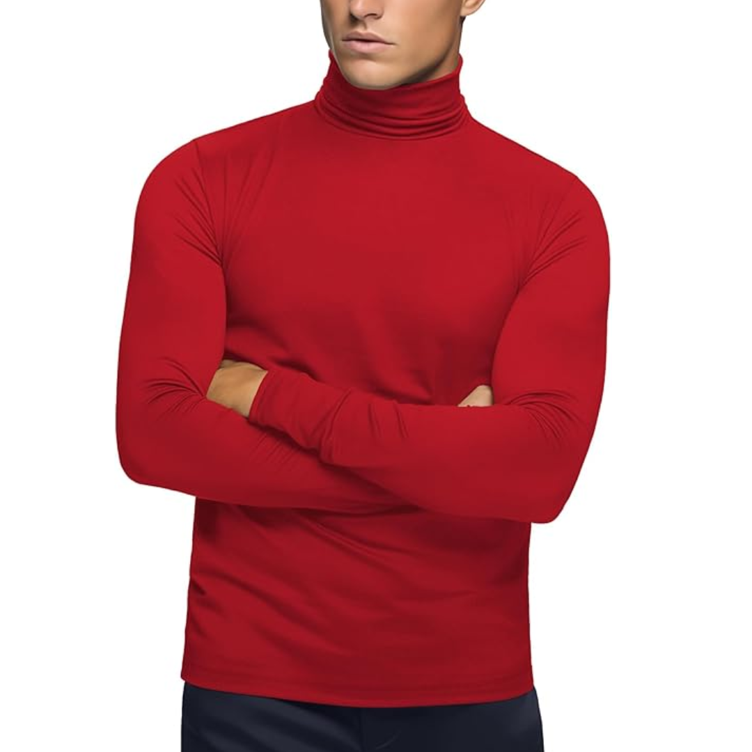 Sous-vêtement thermique doux à col roulé pour homme