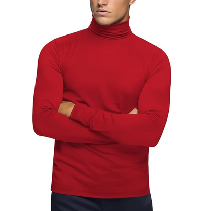 Sous-vêtement thermique doux à col roulé pour homme