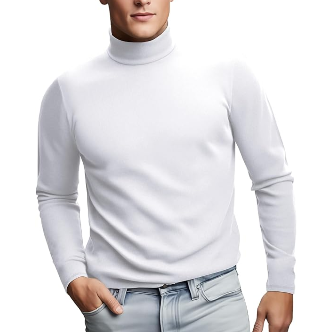 Sous-vêtement thermique doux à col roulé pour homme