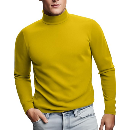 Sous-vêtement thermique doux à col roulé pour homme