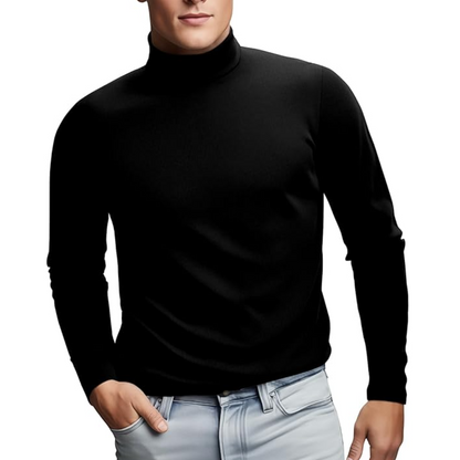 Sous-vêtement thermique doux à col roulé pour homme