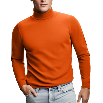 Sous-vêtement thermique doux à col roulé pour homme