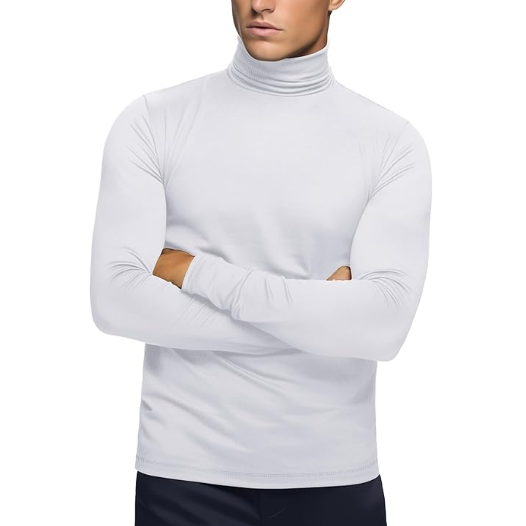 Sous-vêtement thermique doux à col roulé pour homme