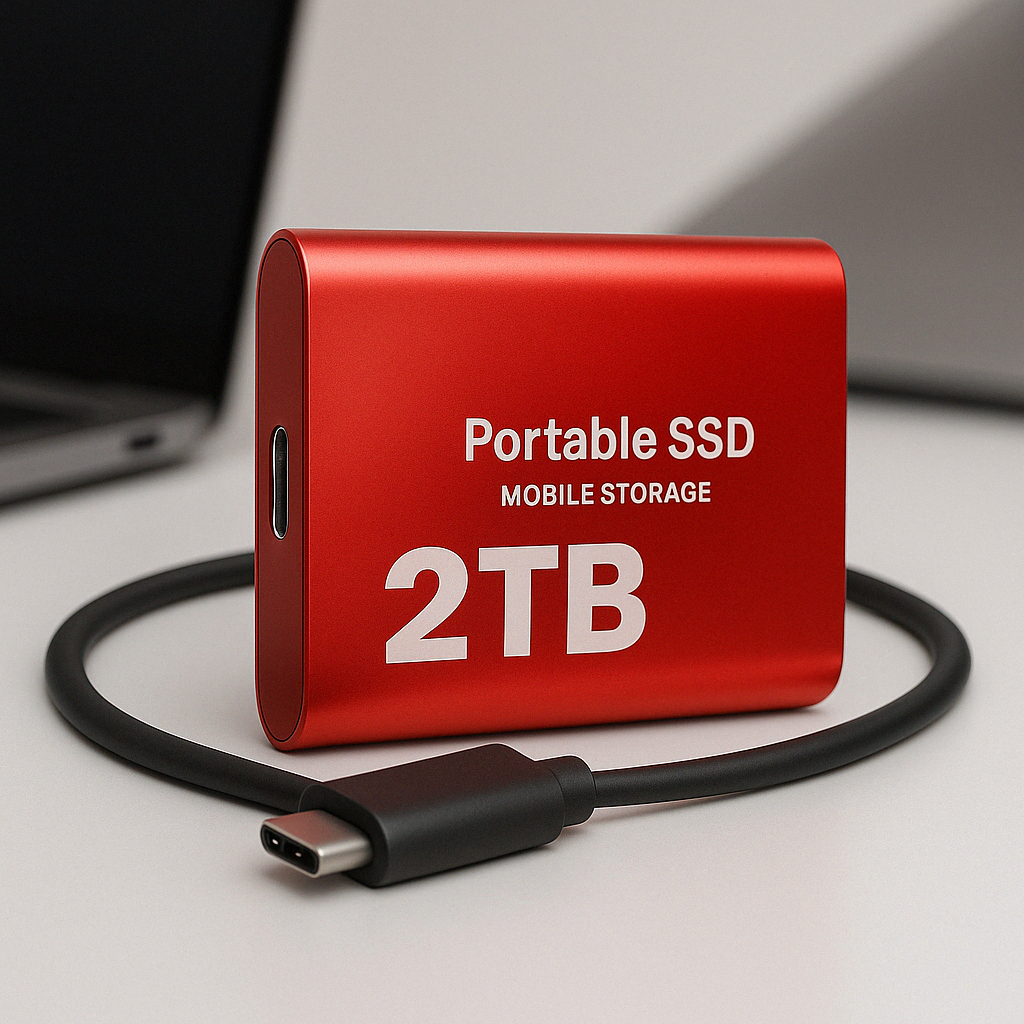SSD externe 2 To USB-C, stockage rapide, disque portable