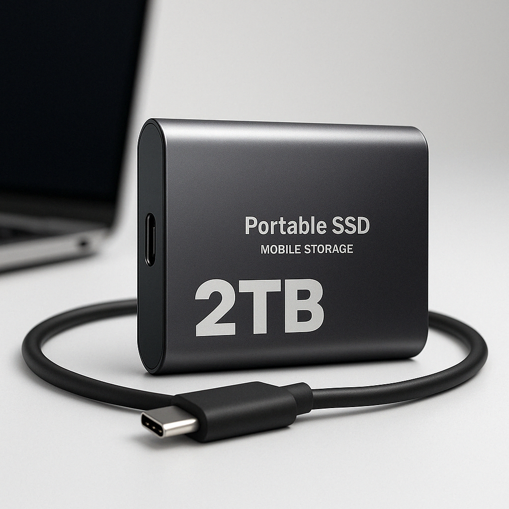 SSD externe 2 To USB-C, stockage rapide, disque portable