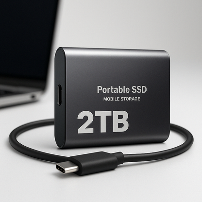 SSD externe 2 To USB-C, stockage rapide, disque portable