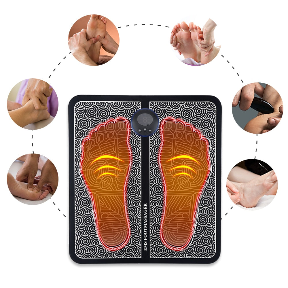 Stimulateur EMS pour les pieds avec acupression et 9 niveaux