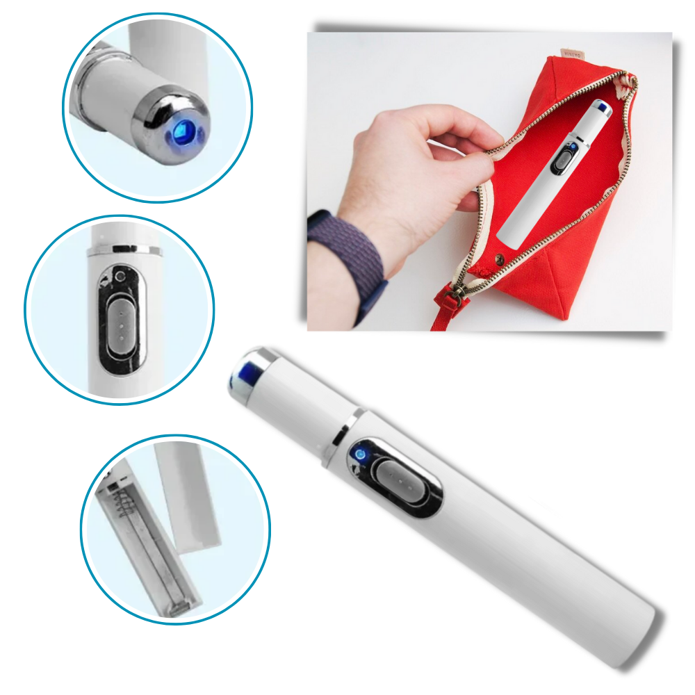 Stylo laser bleu pour un teint plus uniforme