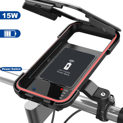 Support étanche pour guidon de vélo avec batterie externe 15 W