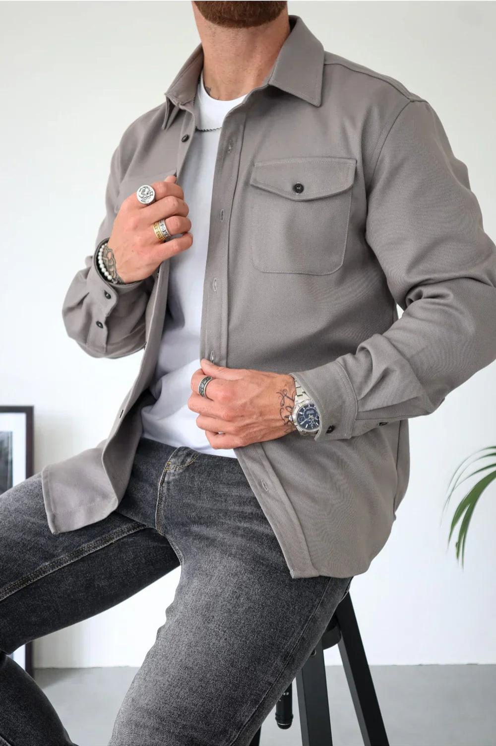 Surchemise boutonnée pour homme