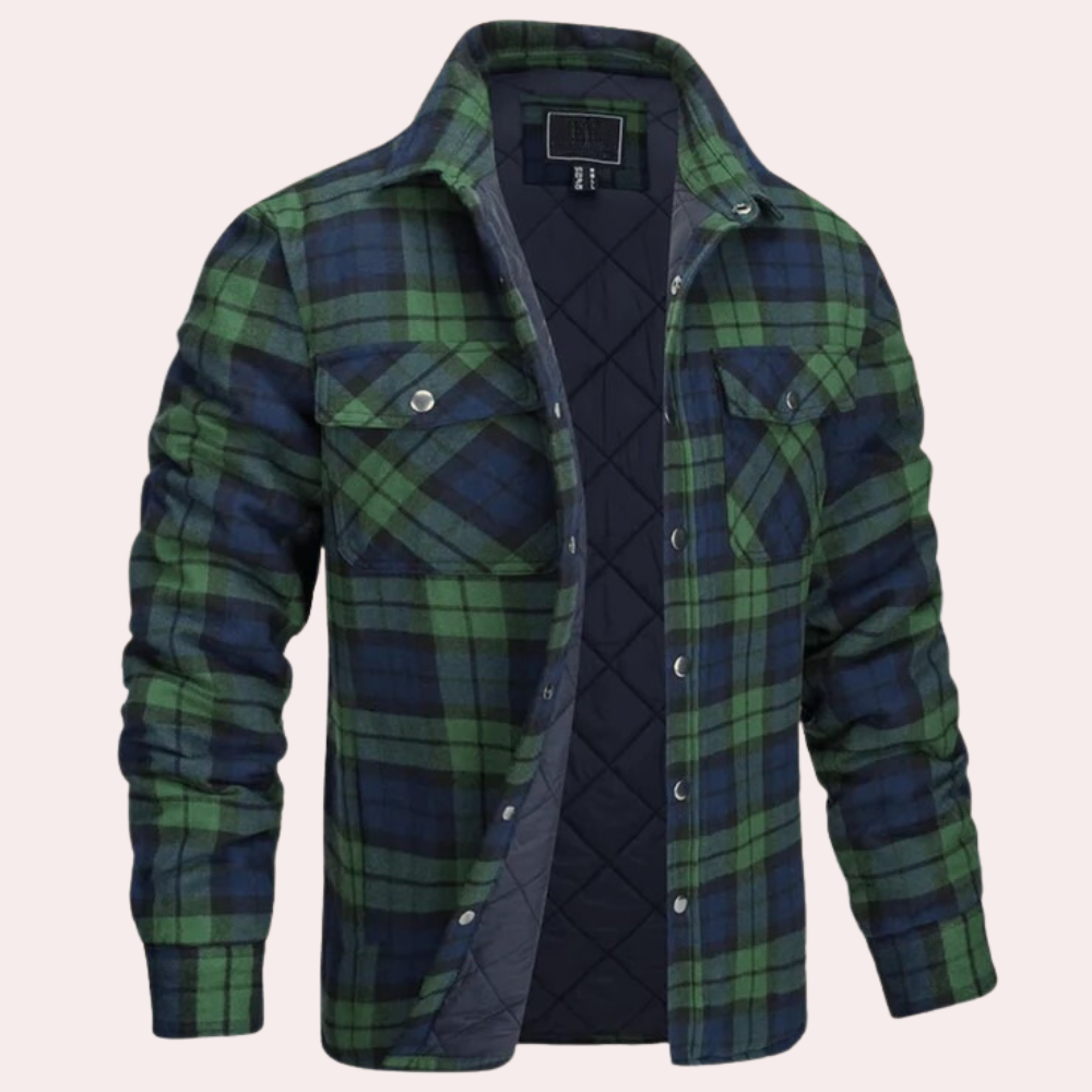 Surchemise homme à carreaux, boutonnée