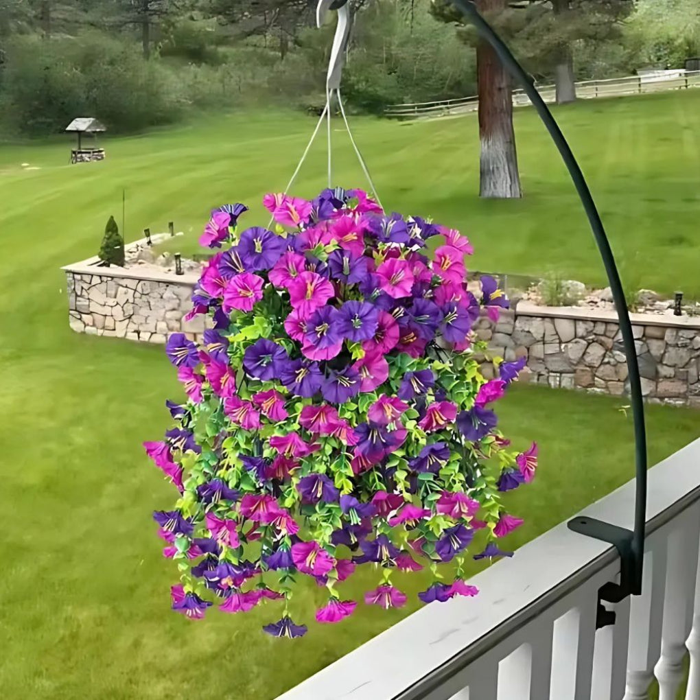 Suspension de fleurs d’ipomée artificielles
