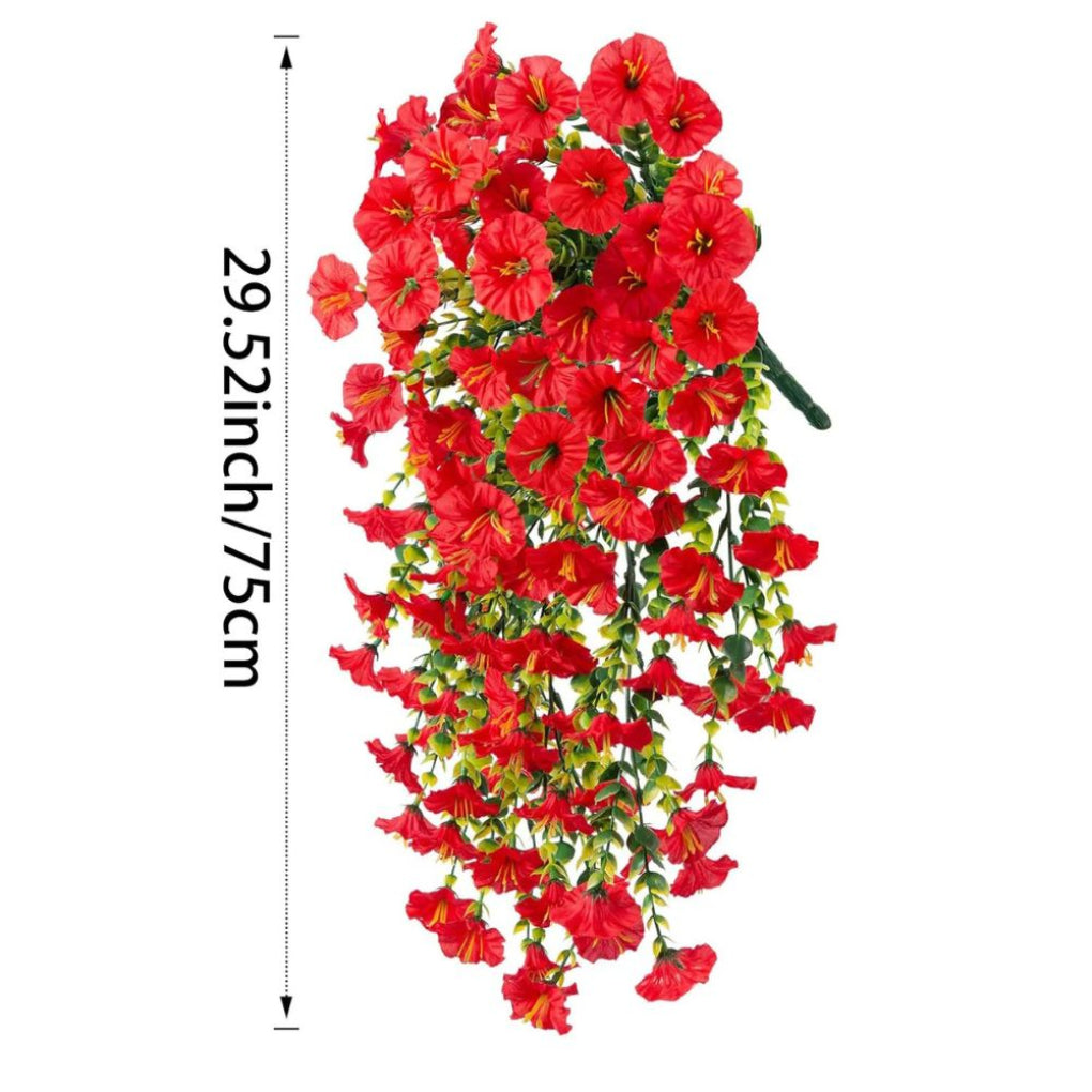 Suspension de fleurs d’ipomée artificielles