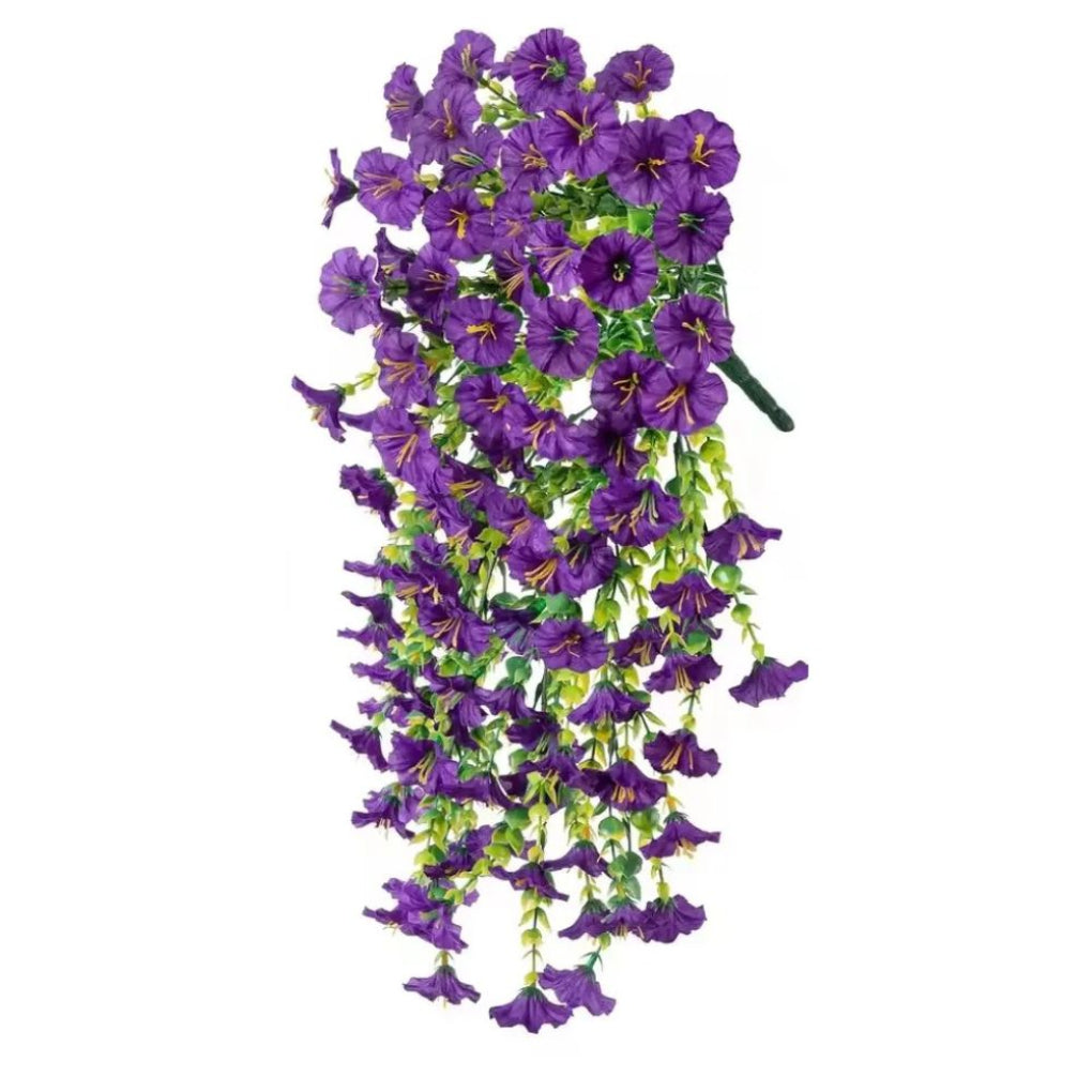 Suspension de fleurs d’ipomée artificielles