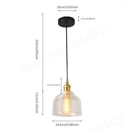 Suspension rétro en verre, design vintage européen
