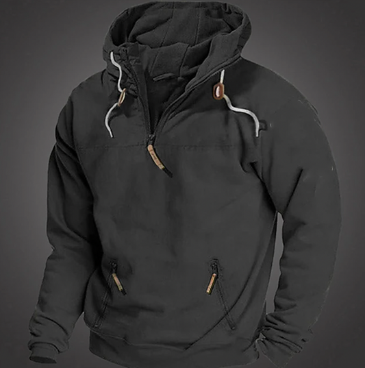 Sweat à capuche à zip 1/4 pour homme