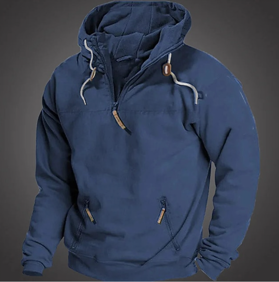 Sweat à capuche à zip 1/4 pour homme