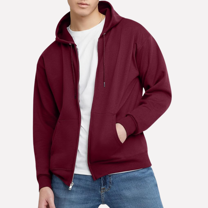 Sweat à capuche à zip intégral homme