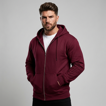 Sweat à capuche à zip intégral homme