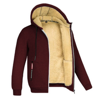 Sweat à capuche en polaire douillet doublé en sherpa pour homme