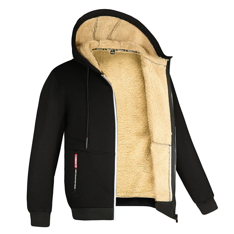 Sweat à capuche en polaire douillet doublé en sherpa pour homme