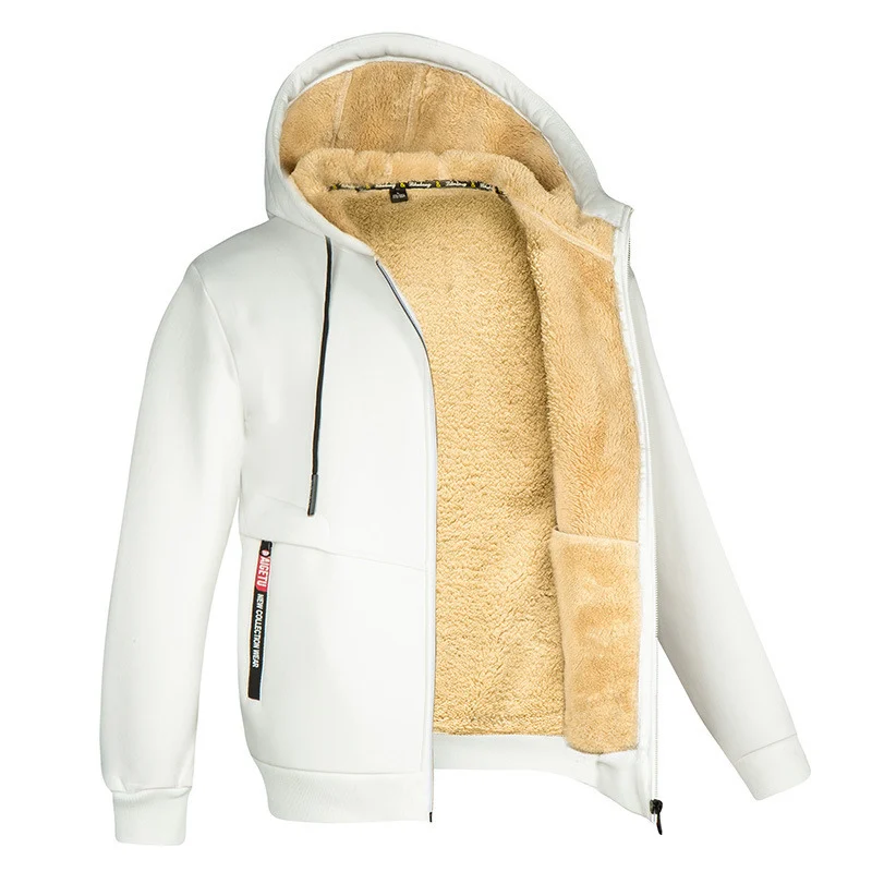 Sweat à capuche en polaire douillet doublé en sherpa pour homme